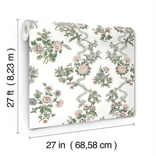 Genevieve Blush Floral Trail Wallpaper