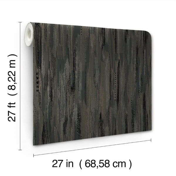 Tribeca Charcoal Texture Stripe Wallpaper