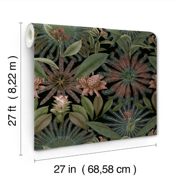 Enchanted Garden Green Tropical Wallpaper