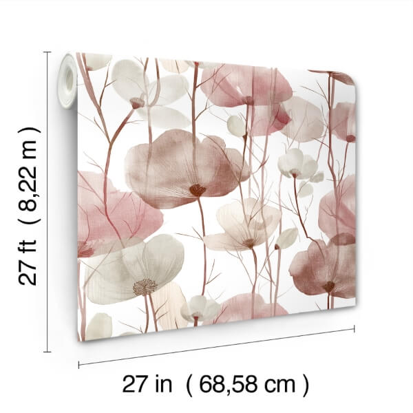 Cotswolds Poppies Red Floral Wallpaper