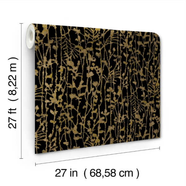 Filigree Black Abstract Wallpaper