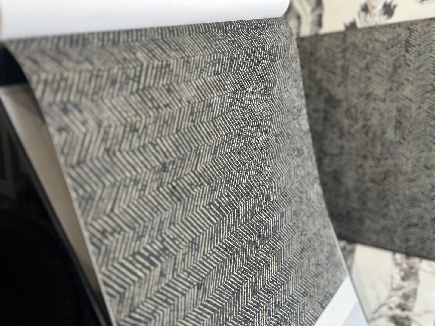 Beige Cascade on Black Wallpaper