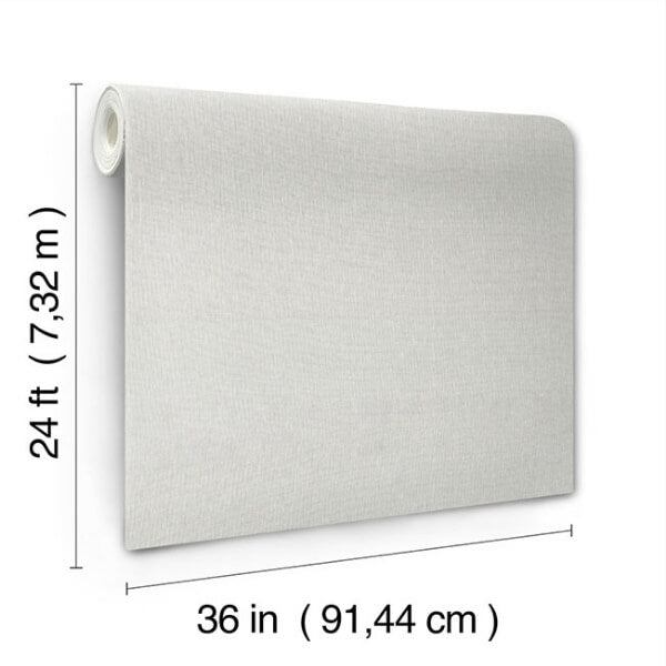 Sheer Linen Silver White Wallpaper
