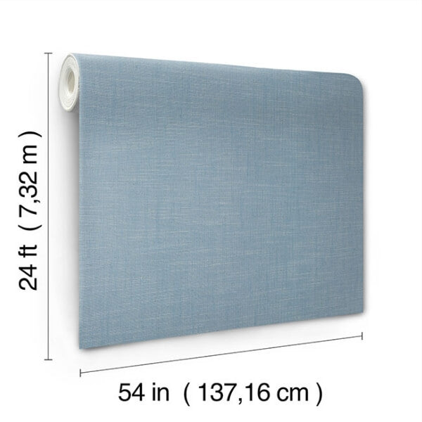 Combed Linen Cornflower Blue Wallpaper
