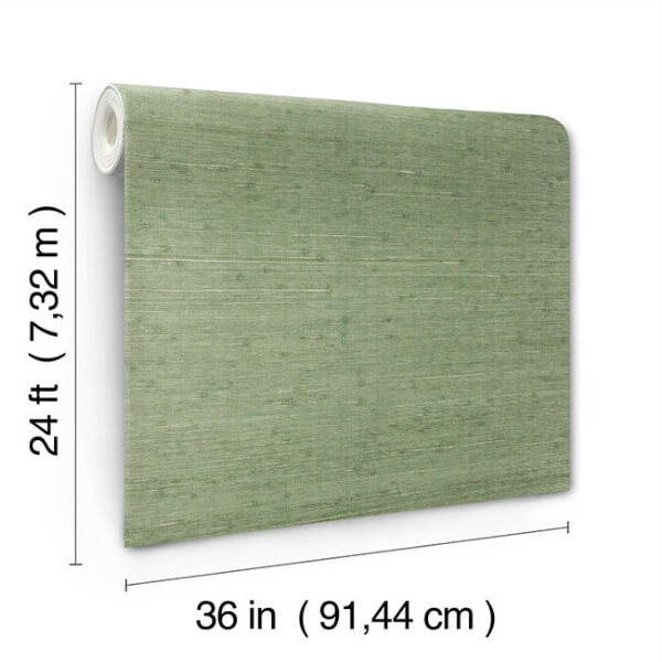Horizontal Jute Evergreen Wallpaper
