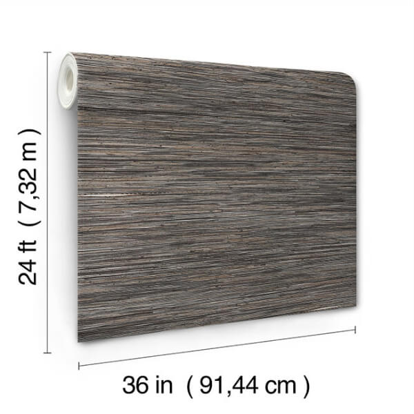 Shimmering Hemp Black / Silver Wallpaper