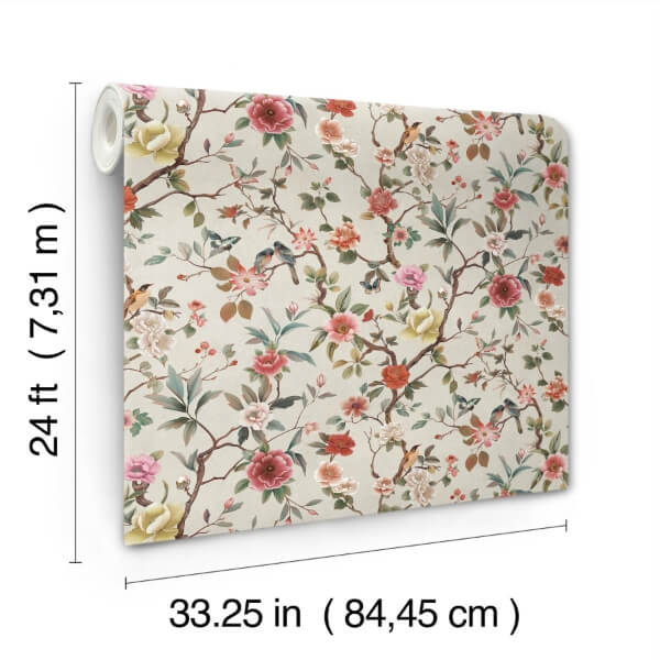 Kimora's Garden Ivory Wallpaper