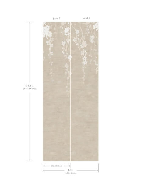 Sakura Blooms Neutral Wall Mural