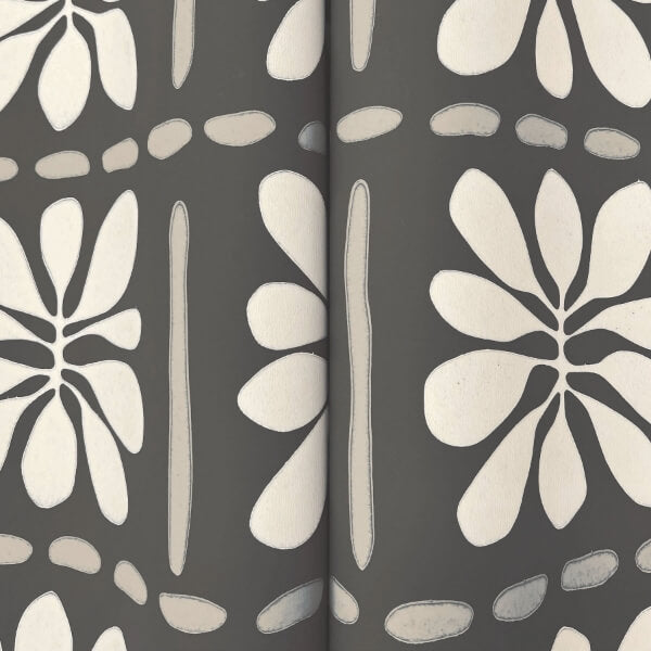 Mimosa Fleur Carbon Black Wallpaper