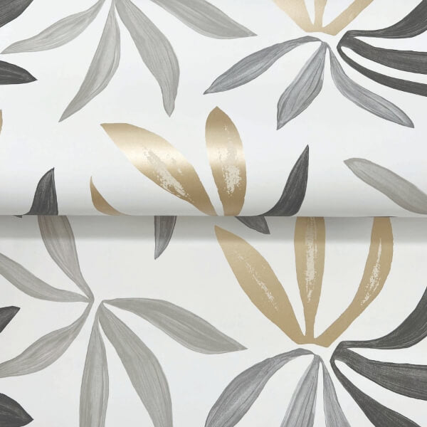Little Garden Graphite & Gold Wallpaper