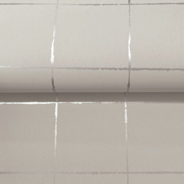 La Vitre Plaid Lichen Grey Wallpaper