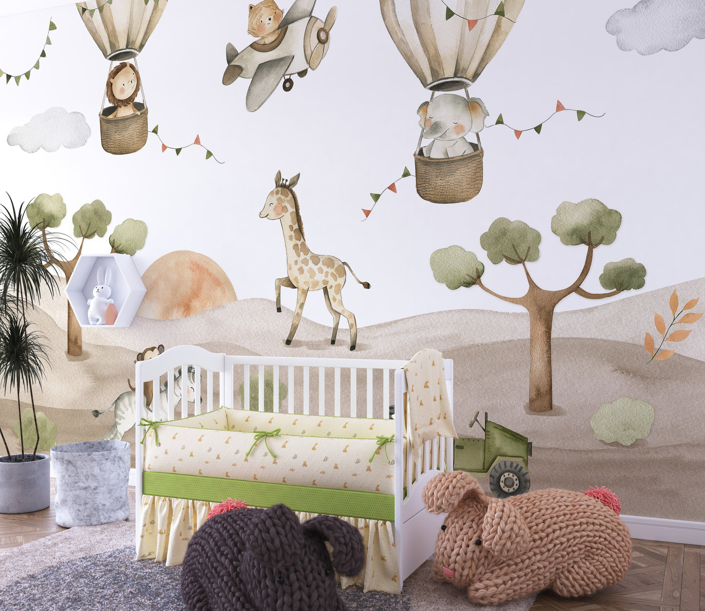 Cute Safari Animal Mural