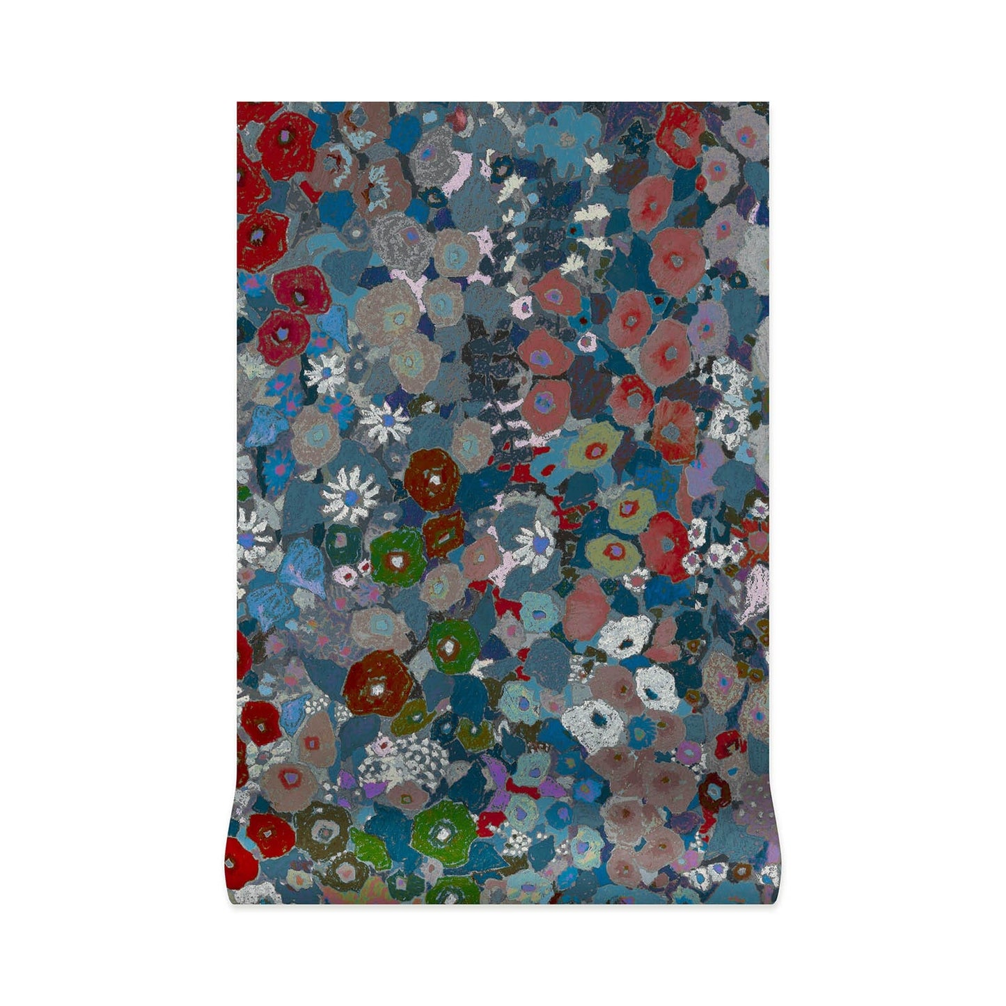 Hollyhocks Floral Wallpaper