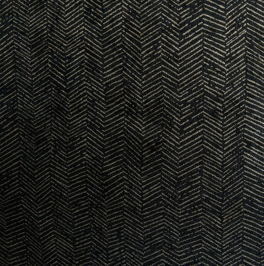 Beige Metallic Cascade on Black Wallpaper