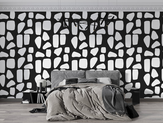 Black and White Tribal Art Mural