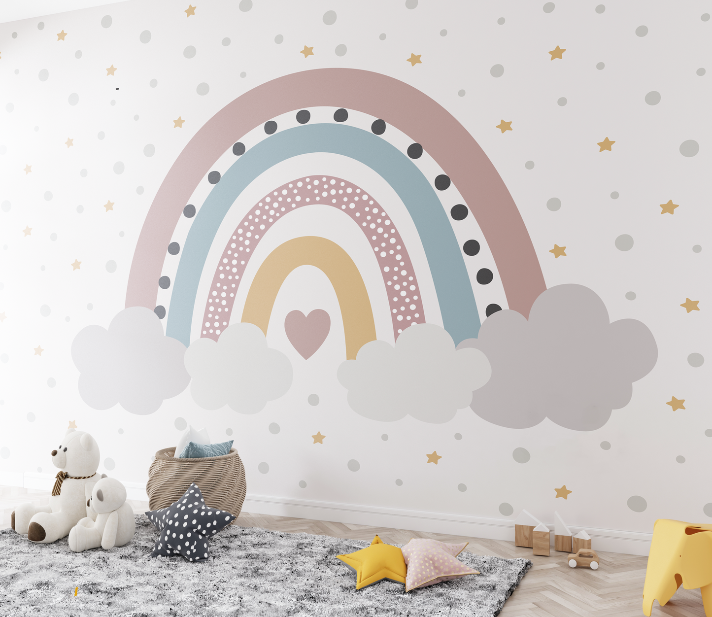 Sweet Pastel Rainbow Mural