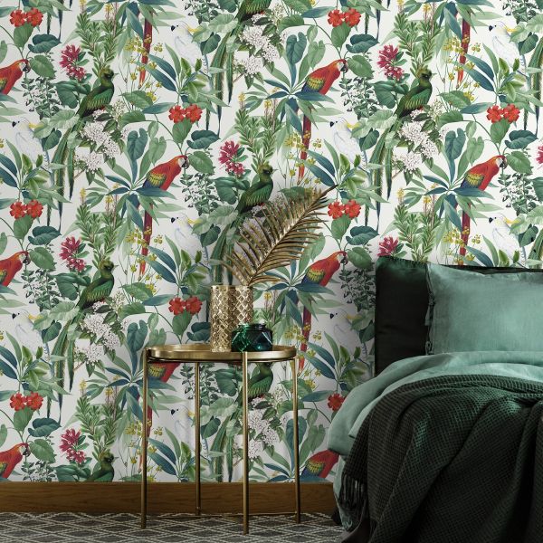 Ikala White Jungle Wallpaper
