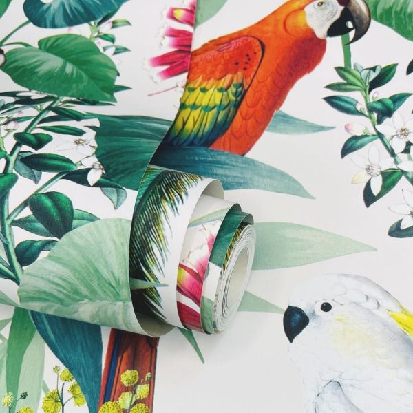 Ikala White Jungle Wallpaper