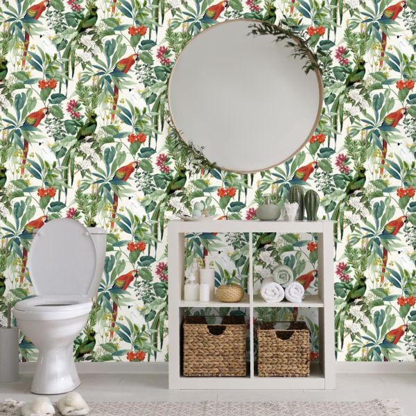 Ikala White Jungle Wallpaper