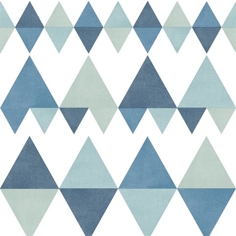 2821-25129 Trilogy Blue Geometric Wallpaper