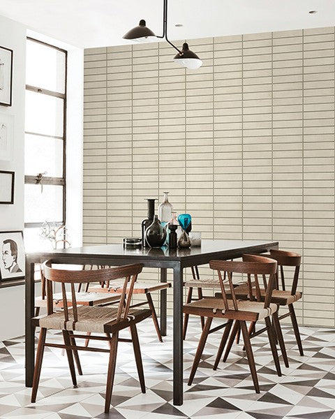 Midcentury Modern Bone Brick Wallpaper