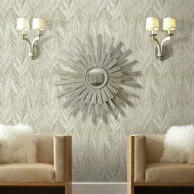 Warm Neutral Ebru Marble Wallpaper