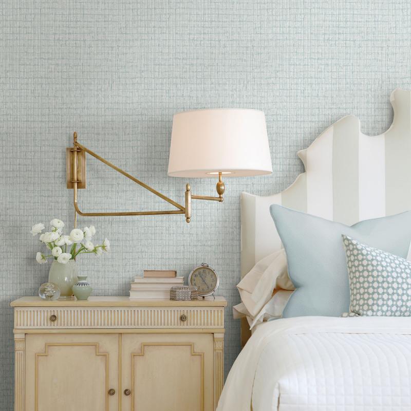 2785-24848 Aqua Palmweave Wallpaper