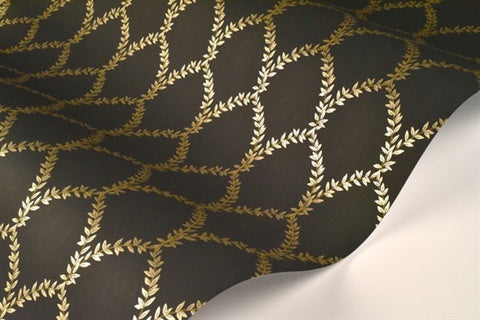RI5177 Gold/Black Laurel Wallpaper