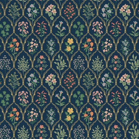 RI5129 Navy Hawthorne Wallpaper