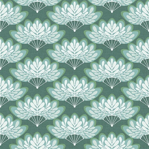 2861-25753 Lotus Grey Floral Fans Equinox By A Street Prints