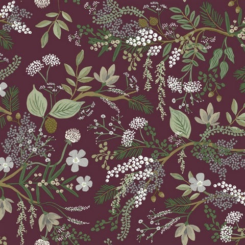 RI5164 Burgundy Juniper Forest Wallpaper