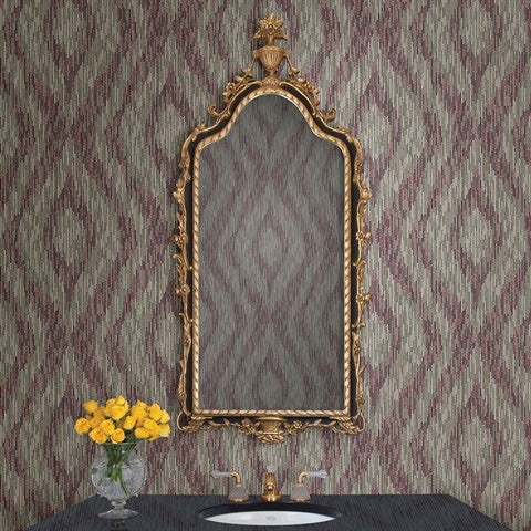 2763-24218 Ethereal Purple Ogee Wallpaper By Brewster