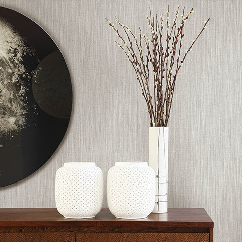 2903-25288 Chenille Light Grey Faux Linen Wallpaper Blue Bell By A Street Prints