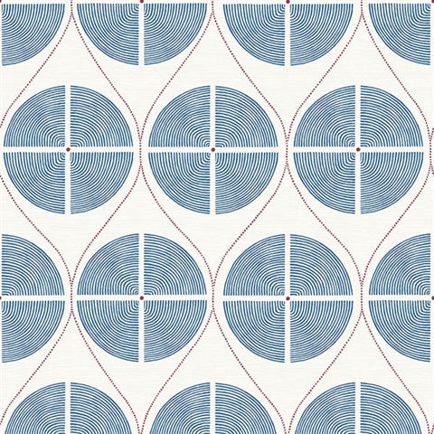 2901-25424 Luminary Blue Ogee Wallpaper