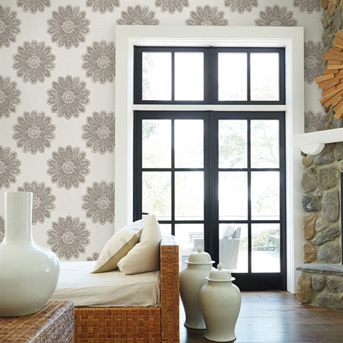 2793-24748 Sol Espresso Medallion Wallpaper