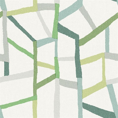 2903-25847 Tate Green Geometric Linen Wallpaper Blue Bell By A Street Prints