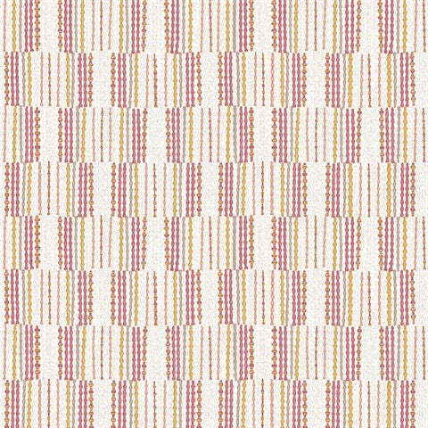 2903-25807 Burgen Orange Geometric Linen Wallpaper Blue Bell By A Street Prints
