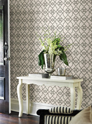 2702-22720 Atrium Grey Trellis Wallpaper By Brewster