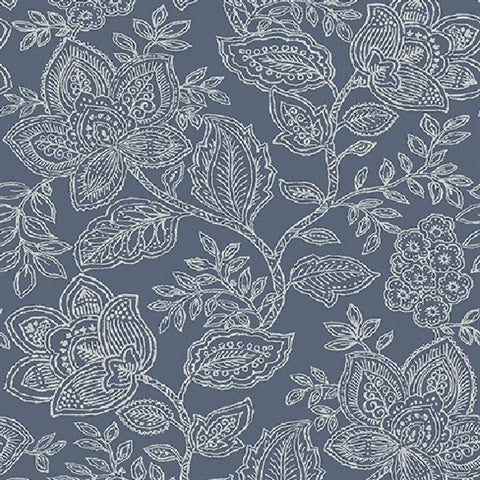 2861-25734 Larkin Blue Floral Equinox By A Street Prints