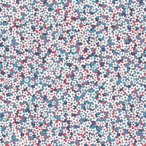 2901-25443 Giverny Red Miniature Floral Wallpaper