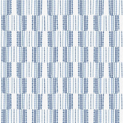 2903-25806 Burgen Blue Geometric Linen Wallpaper Blue Bell By A Street Prints