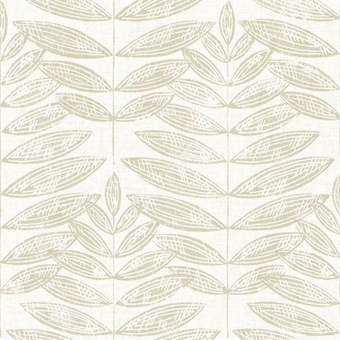 2821-25100 Akira Beige Leaf Wallpaper