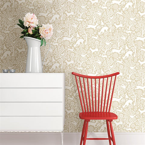 2702-22733 Taupe Meadow Wallpaper By Brewster
