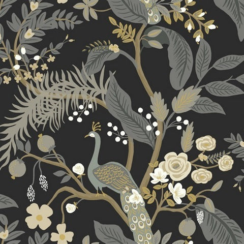 RI5170 Black Peacock Wallpaper