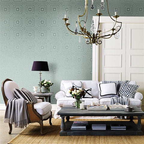 2763-87318 Luminous Ice Geometric Wallpaper By Brewster