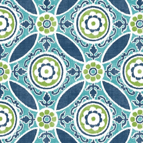 2744-24115 Maya Teal Medallion By Brewster