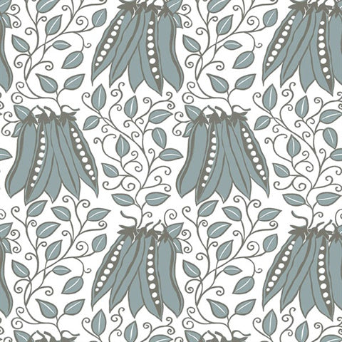 2821-25121 Peas In A Pod Turquoise Garden Wallpaper