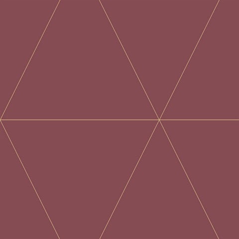 2763-24226 Twilight Red Geometric Wallpaper By Brewster