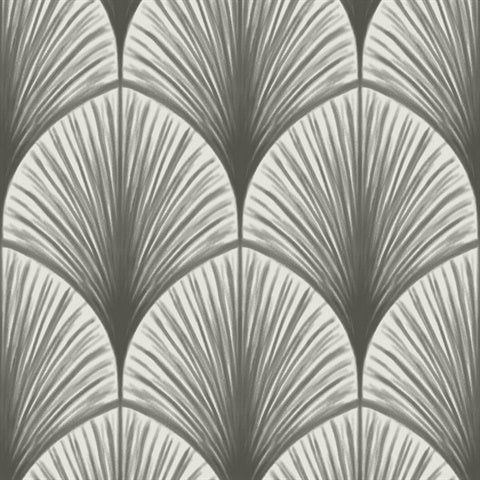2763-24230 Dusk Grey Frond Wallpaper By Brewster