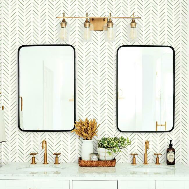 Painted Herringbone Wallpaper